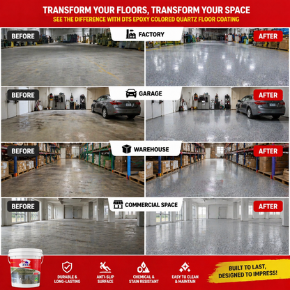 5 in 1 Epoxy Floor Paint  Waterproof Anti-Slip & Ultra-Durable Resin Coating for Home & Garage