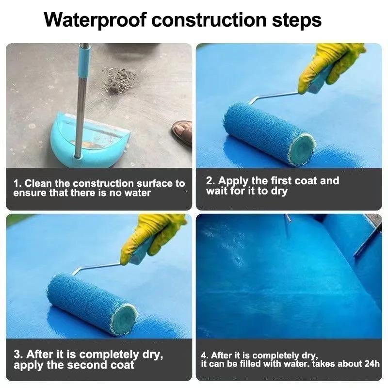 Permanent Waterproof Coating – Leakproof Seal for Roof, Floor, Bathroom & Walls – Weatherproof, Durable, Long-Lasting Protection